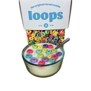 Viral Tik Tok Ardent Fruit Loop Cereal Soy Candle with Reusable Bowl and Spoon